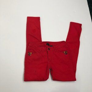 Women's City Streets Red Skinny Jeans